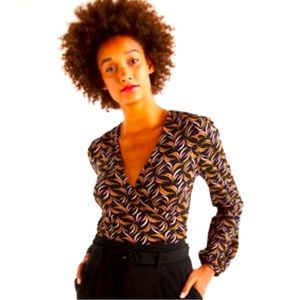 🔥 NWT Boden Eloise Jersey Faux Wrap Top SZ 4 🔥